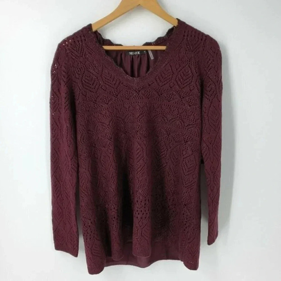 NIC+ZOE Shine On Sweater Winterberry Sparkle NWT - Picture 2 of 8